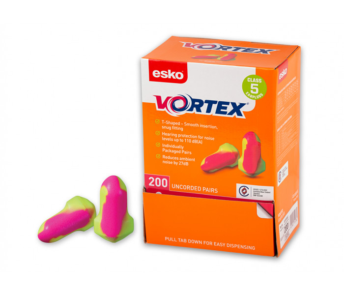 Esko Vortex T-Shape Disposable Earplugs-200pr Box