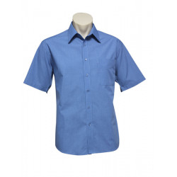 Biz Micro Check Mens S/S Shirt