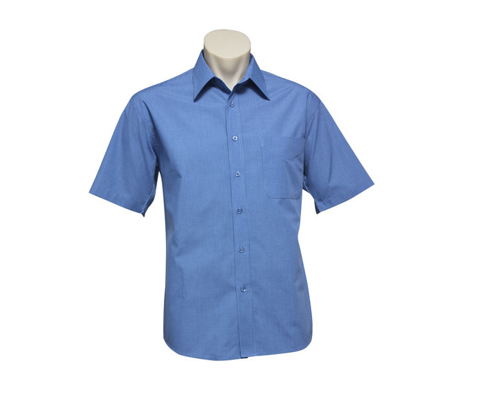 Biz Micro Check Mens S/S Shirt