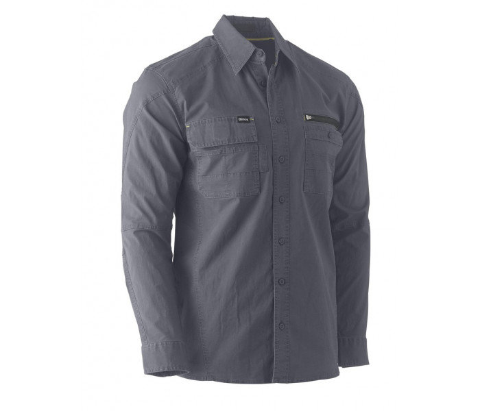 Bisley Flex & Move Utility Zip Stretch L/S Shirt